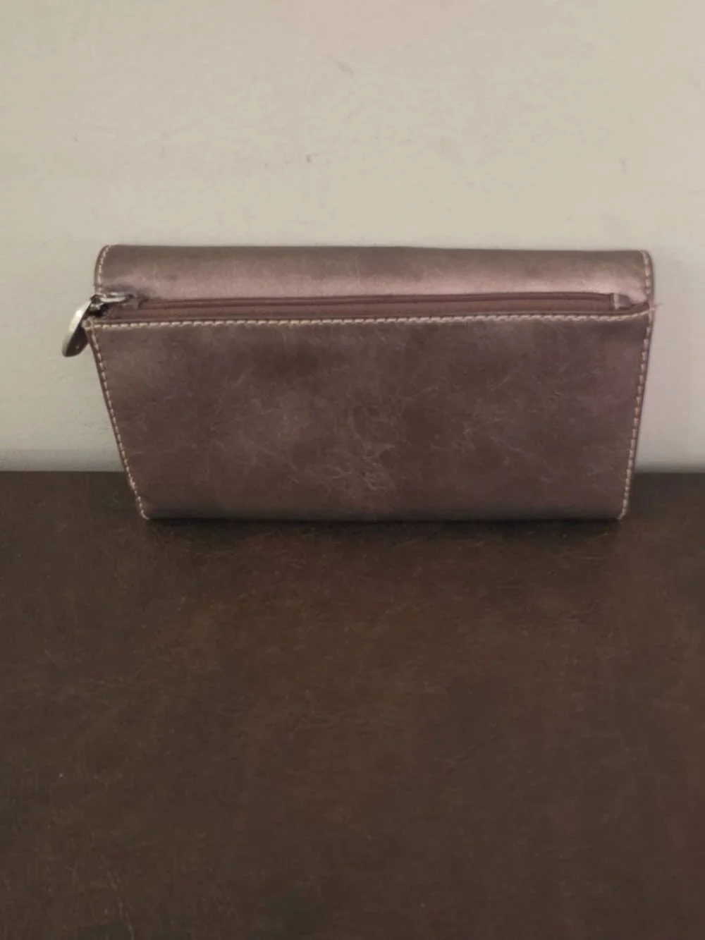 Vintage Nine West Brown Faux Leather Tri Fold Ladies Wallet